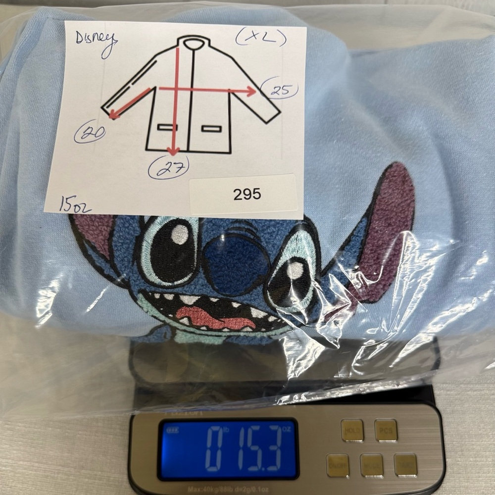 Disney Kids Light Blue Stitch Zip-Up Hoodie - Picture 9 of 9